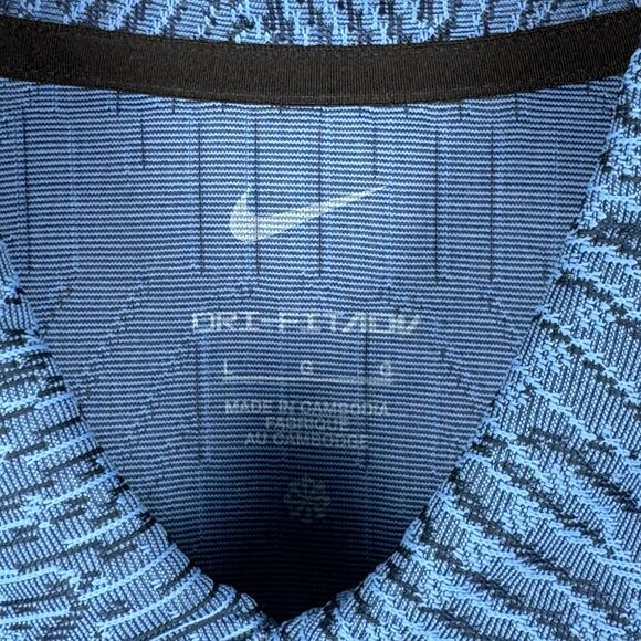 Nike Mens Dri-FIT ADV Tour Textured Short Sleeve Golf Polo Blue FD5731-402 Sz L - Picture 3 of 9